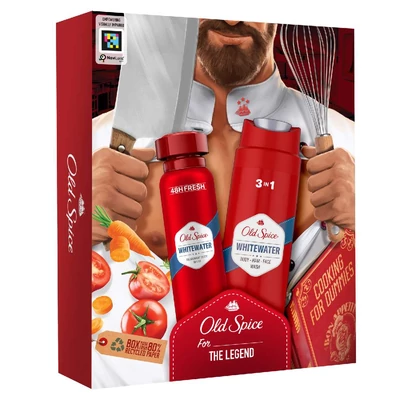 Old Spice Chef ajándékcsomag férfiaknak Whitewater deo sprayvel és tusfürdővel