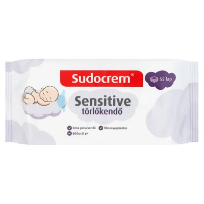 Sudocrem Sensitive törlőkendő 55 lap