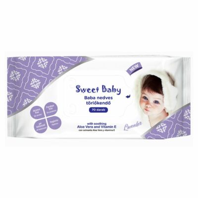 Sweet baby popsitörlőkendő levendula 70 db