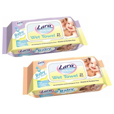 Lara nedves törlőkendő Baby Soft 120db