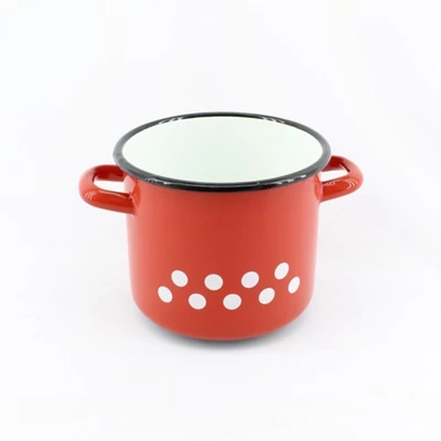 Zománcozott piros fazék  15 cm 2,25 liter