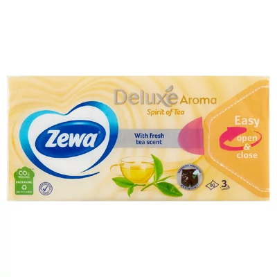 Zewa Deluxe Spirit Of Tea illatosított papírzsebkendő 3 rétegű 90 db