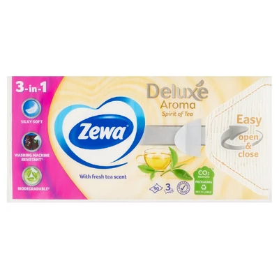Zewa Deluxe Spirit Of Tea illatosított papírzsebkendő 3 rétegű 90 db