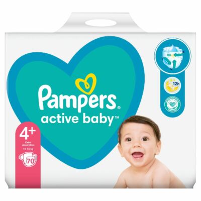 Pampers Active Baby-Dry 4+ Maxi Plus 10-15 kg 70db pelenka