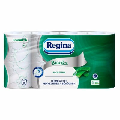 Regina Bianka wc papír 3 rétegű 8 tekercs Aloe Vera