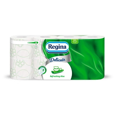 WC PAPIR REGINA DELICATE 8 TEKERCS 3 RETEG REFRESHING ALOE