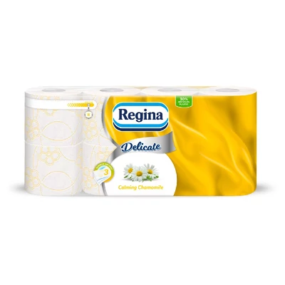 WC PAPIR REGINA DELICATE 8 TEKERCS 3 RETEG CHALMING CHAMOMILE