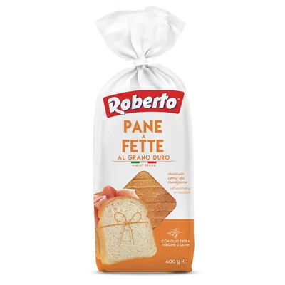 Roberto durumliszttel készült szeletelt kenyér olívaolajjal 400 g