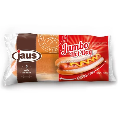 Jaus jumbo hot-dog kifli 4 db 320 g