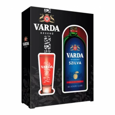 Várda Keserű Szilva likőr 0,5 l 34,5% + pohár díszdobozban